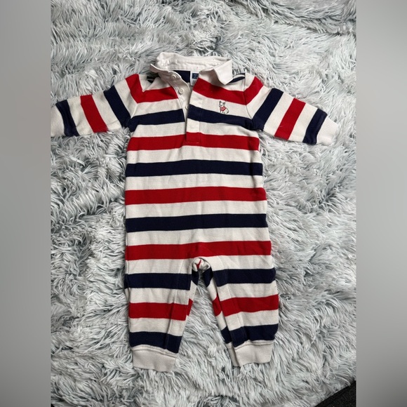 3-6m baby Striped Red and Blue Kids One Piece - Picture 2 of 5